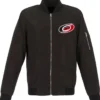 Carolina Hurricanes Zip-Up Black Bomber Jacket