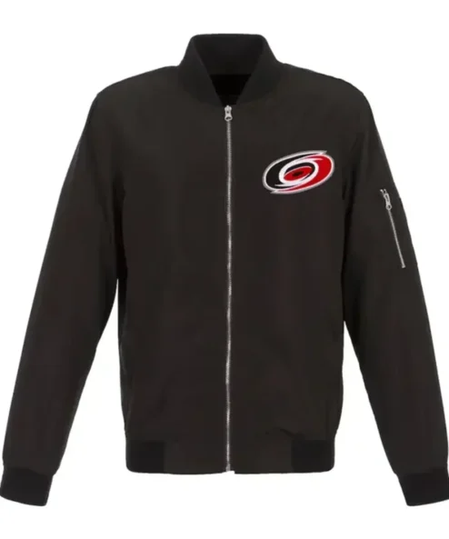 Carolina Hurricanes Zip-Up Black Bomber Jacket