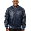 Casimir Memphis Grizzlies Navy Leather Bomber Jacket