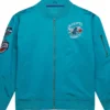 Charlotte Hornets Blue Satin Bomber Zip Jacket