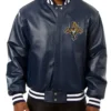 Chesley Florida Panthers Navy Blue Varsity Leather Jacket