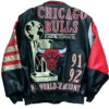 Chicago Bulls Championship Bomber Leather Jacket Back