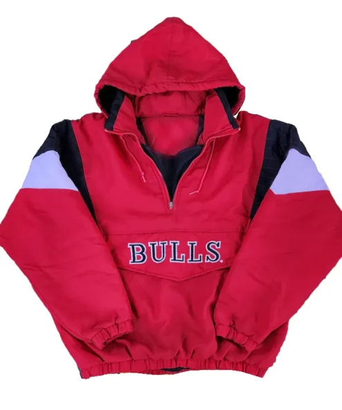 Chicago Bulls Red Vintage Starter Pullover Jacket