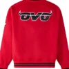 Chicago Bulls Red Wool Varsity Jacket Back