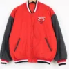 Chicago Bulls Vintage Red and Black Varsity Jacket