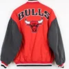 Chicago Bulls Vintage Red and Black Varsity Jacket Back