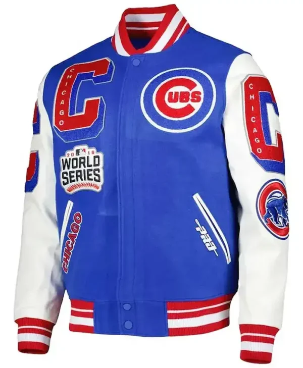 Chicago Cubs Letterman Blue Wool Varsity Jacket