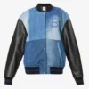 Christina Hall The Flip Off Blue Denim Varsity Jacket