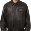 Cincinnati Reds Black Bomber Leather Jacket