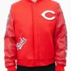 Cincinnati Reds Orange And Red Wool Varsity Jacket