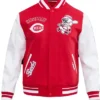Cincinnati Reds Red And White Wool Varsity Jacket