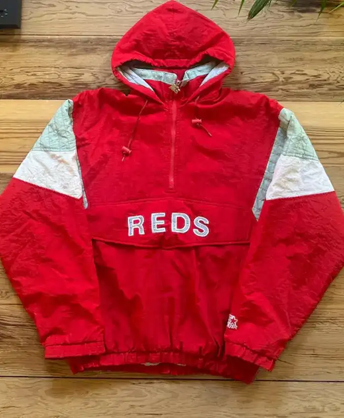 Cincinnati Reds Red Vintage Starter Pull Over Jacket