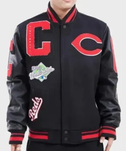 Cincinnati Reds Wool Varsity Black Jacket