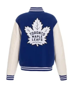 Clementine NHL Toronto Maple Leafs Royal and White Varsity Jacket For Sale