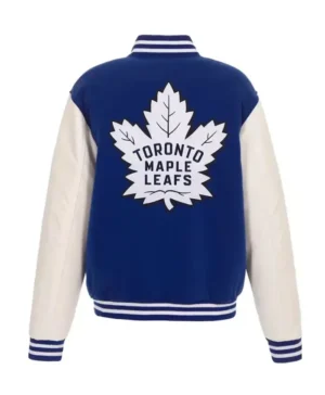 Clementine NHL Toronto Maple Leafs Royal and White Varsity Jacket For Sale