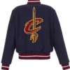 Cleveland Cavaliers Embroidered Blue Varsity Jacket Back