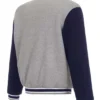 Cleveland Cavaliers Gray and Blue Varsity Jacket Back