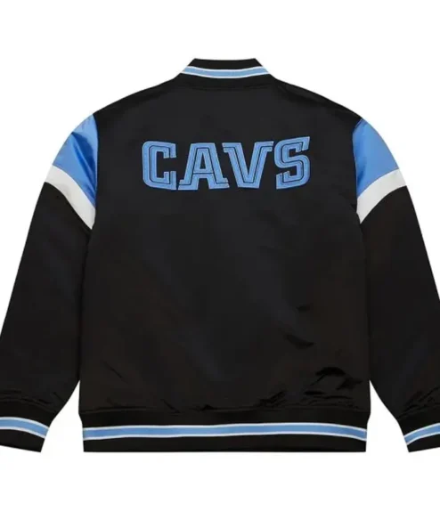 Cleveland Cavaliers Heavyweight Black Satin Jacket Back
