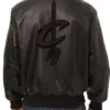 Cleveland Cavaliers Shirt Collar Black Leather Jacket Back