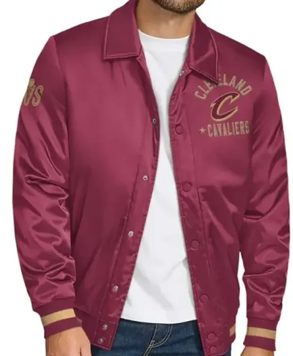 Cleveland Cavaliers Stitch Applique Wine Jacket