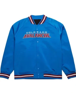 Colorado Avalanche Blue Satin Bomber Jacket