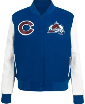 Colorado Avalanche Classic Blue And White Varsity Jacket