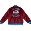 Colorado Avalanche Maroon Bomber Satin Jacket