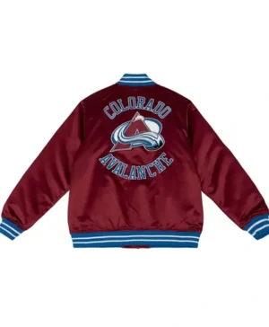 Colorado Avalanche Maroon Bomber Satin Jacket