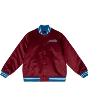 Colorado Avalanche Maroon Satin Bomber Jacket