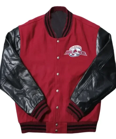 Colorado Avalanche Red And Black Varsity Jacket
