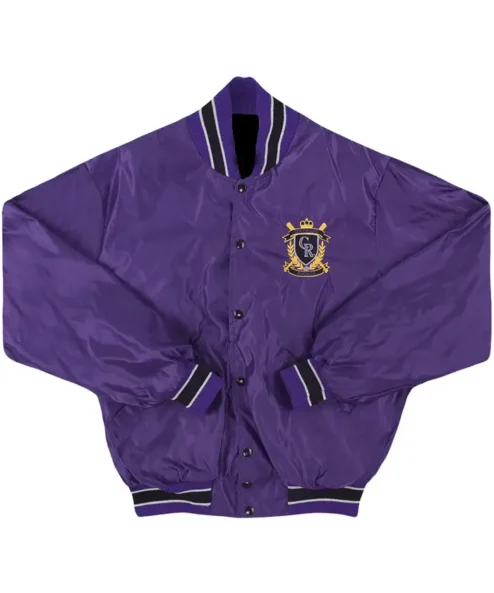 Colorado Rockies Purple Vintage Full Snap Varsity Jacket