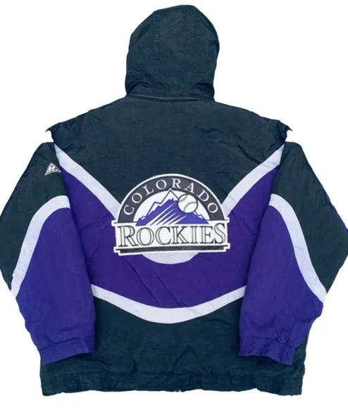 Colorado Rockies Vintage Zipper Starter Jacket Back
