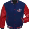 Columbus Blue Jackets Blue And Red Letterman Varsity Jacket