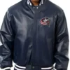 Columbus Blue Jackets Leather Vintage Bomber Jacket