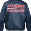 Columbus Blue Jackets Navy Blue Satin Varsity Jacket For Sale