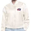 Columbus Blue Jackets White Satin Varsity Jacket