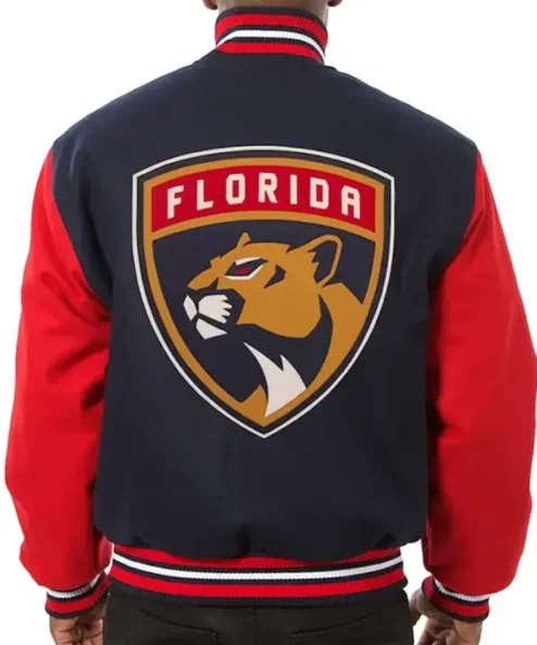 Cummings Florida Panthers Two-Tone Navy and Red Wool Jacket