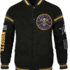 Denver Nuggets Black Full Snap Wool Varsity Jacket