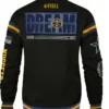 Denver Nuggets Black Full Snap Wool Varsity Jacket Back