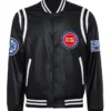 Detroit Pistons Black Full Snap Varsity Jacket