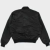 Detroit Pistons Black Vintage Satin Varsity Jacket Back