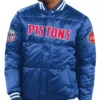 Detroit Pistons Blue Satin Varsity Jacket