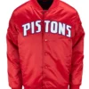 Detroit Pistons Red Satin Varsity Jacket