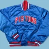 Detroit Pistons Starter 90s Bomber Full Snap Jacket