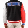 Detroit Pistons Wool Full Snap Varsity Jacket Back