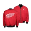 Detroit Red Wings Vintage Bomber Red Satin Jacket