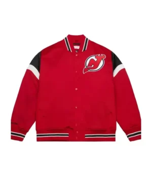 Devils Satin Red Varsity Jacket