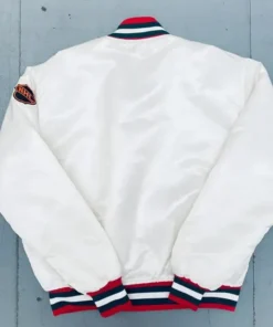 Devils Satin White Bomber Jacket For Men Women