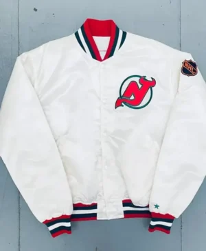 Devils Satin White Bomber Jacket For Men and Women