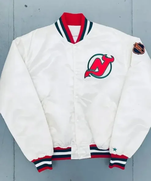 Devils Satin White Bomber Jacket For Men and Women